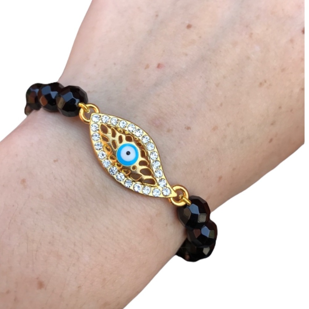 Evil Eye Beaded stretch Bracelet